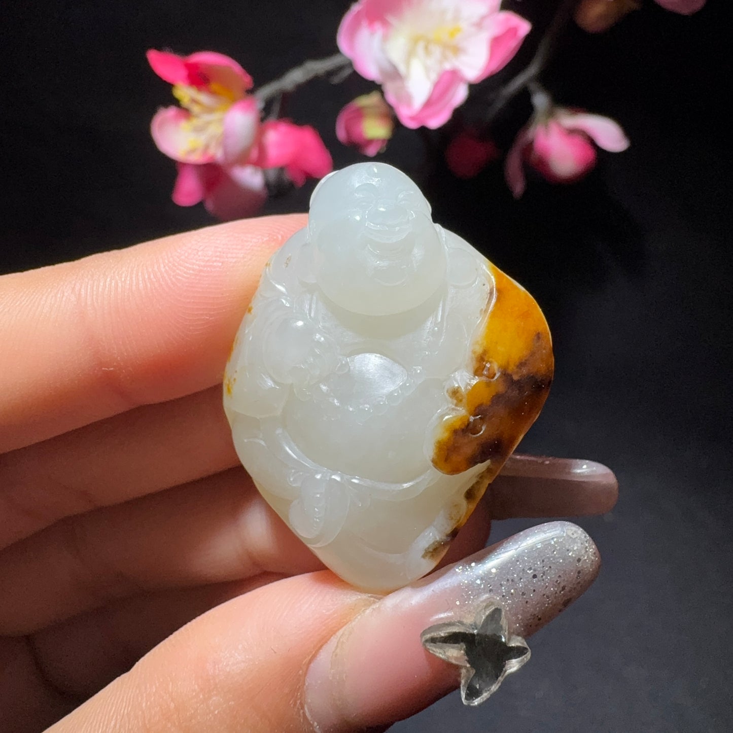 和田玉籽料挂件佛公