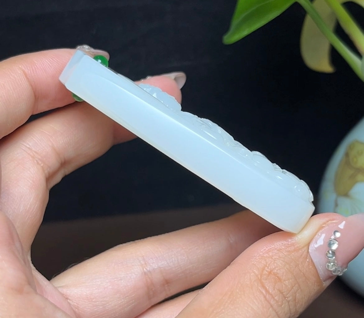 高品质和田羊脂玉观音挂件