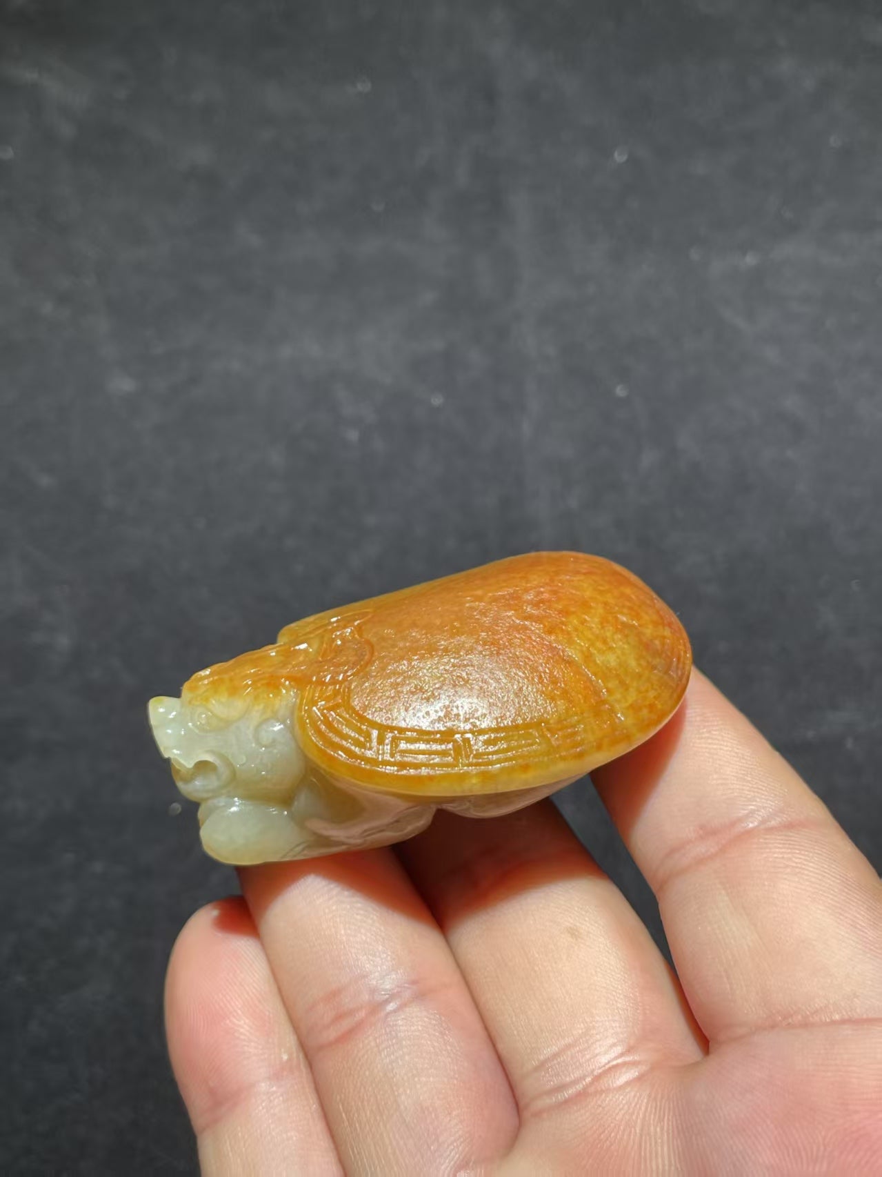 和田玉籽料龙龟挂件