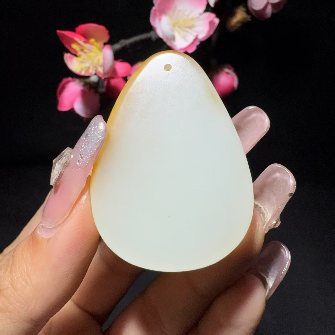 和田玉籽料平安牌挂件