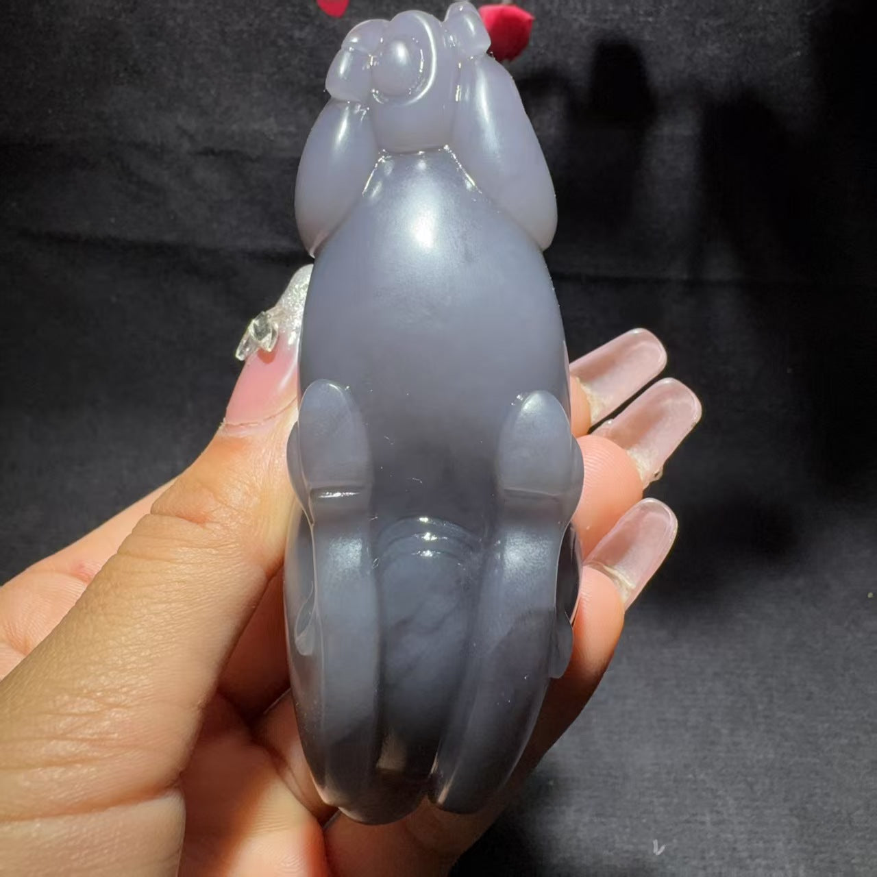和田玉烟紫马上封侯手把件