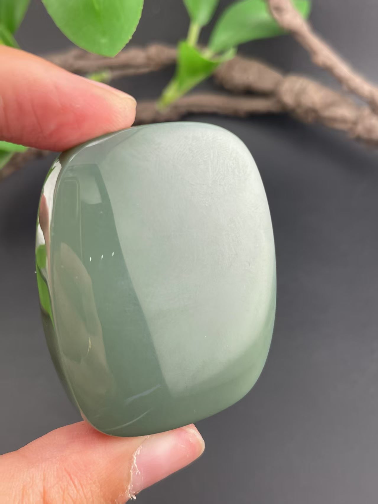 和田玉沙枣青无事牌(63.3g)