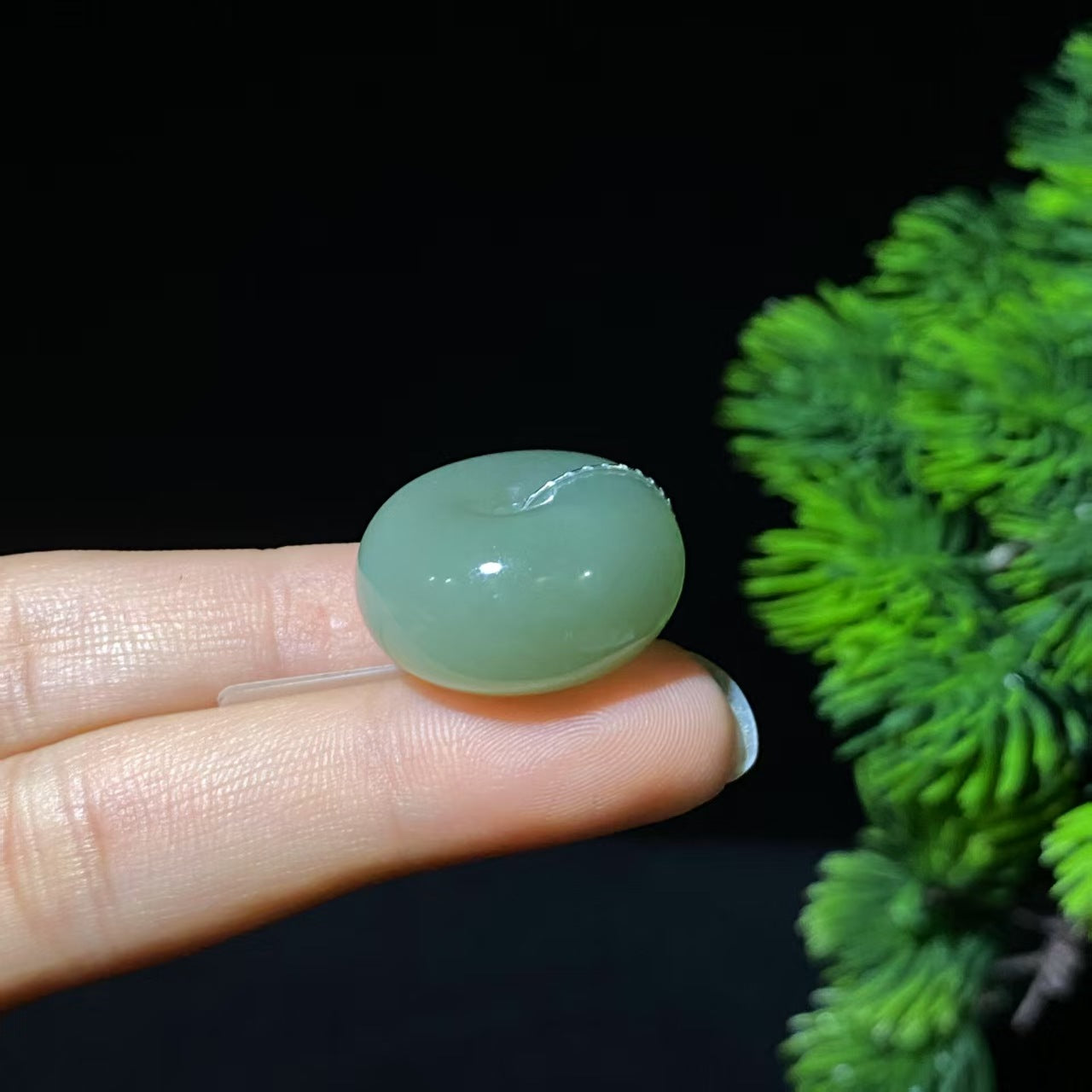 和田玉冰地清水平安扣(13.5g)