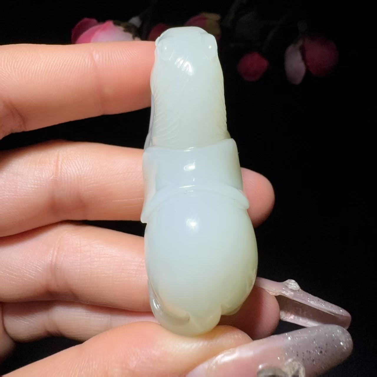 和田玉白玉挂件马到成功(46.9g)