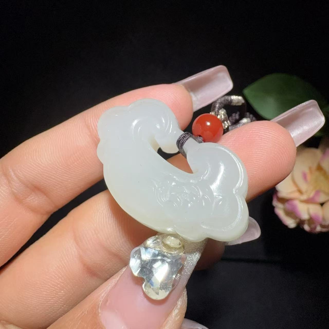 和田玉白玉平安锁(14.8g)