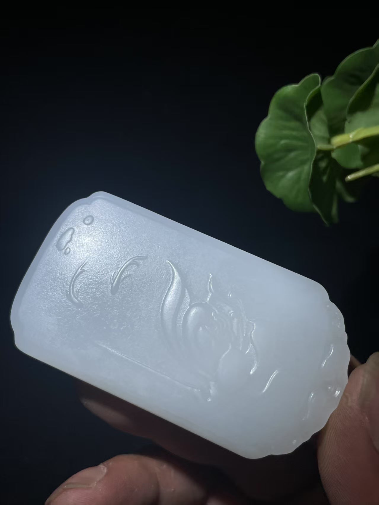 和田白玉观音牌挂件(73.3g)