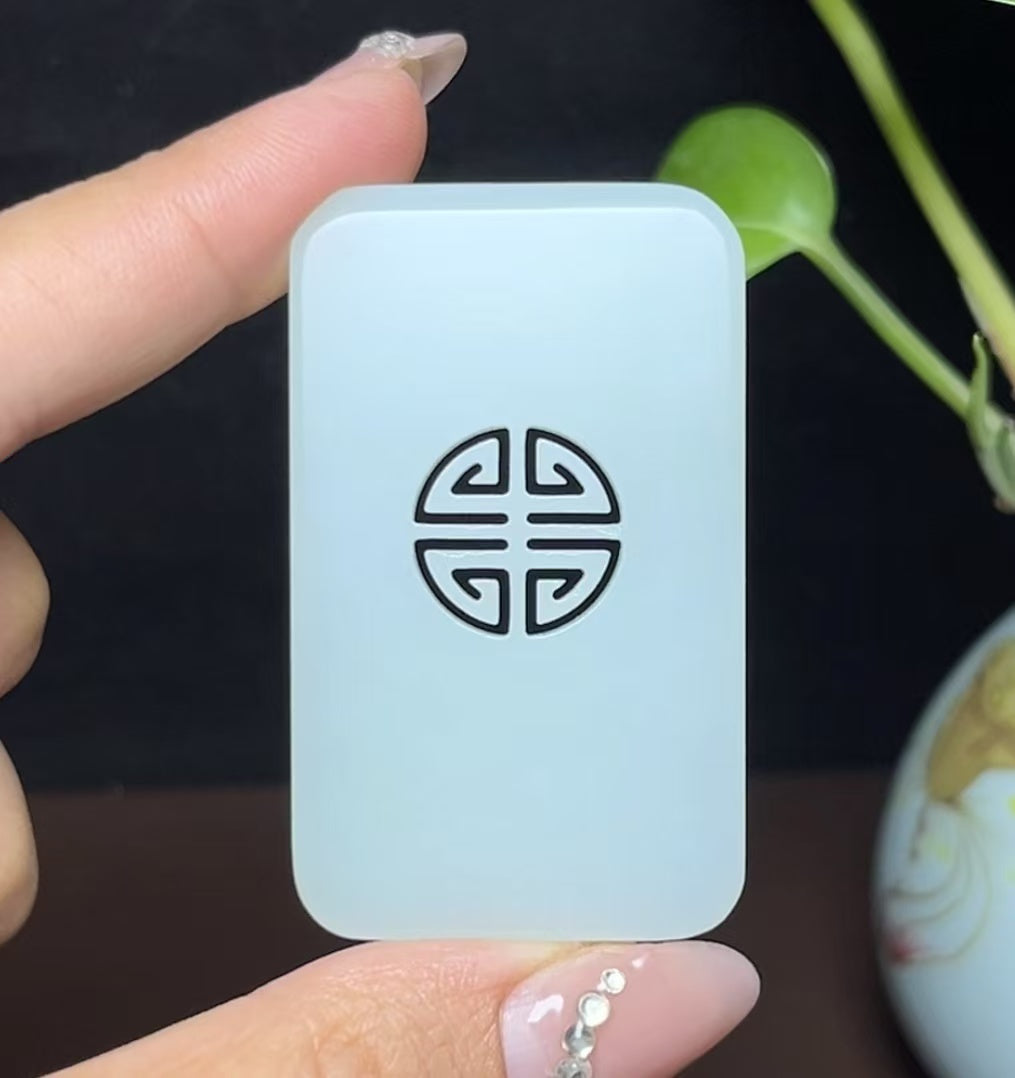 和田羊脂玉双喜临门平安无事牌(29.3g)