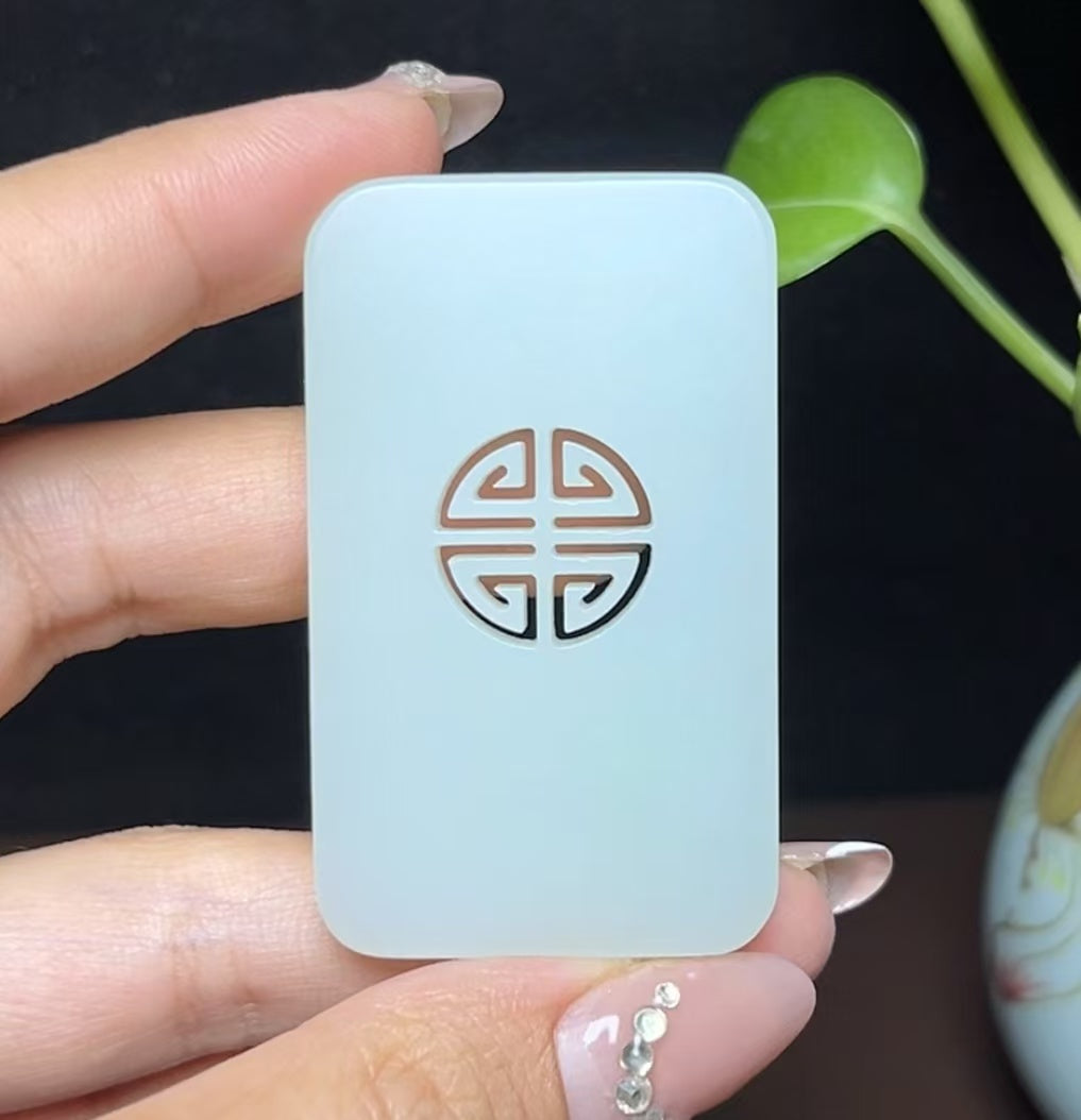 和田羊脂玉双喜临门平安无事牌(29.3g)