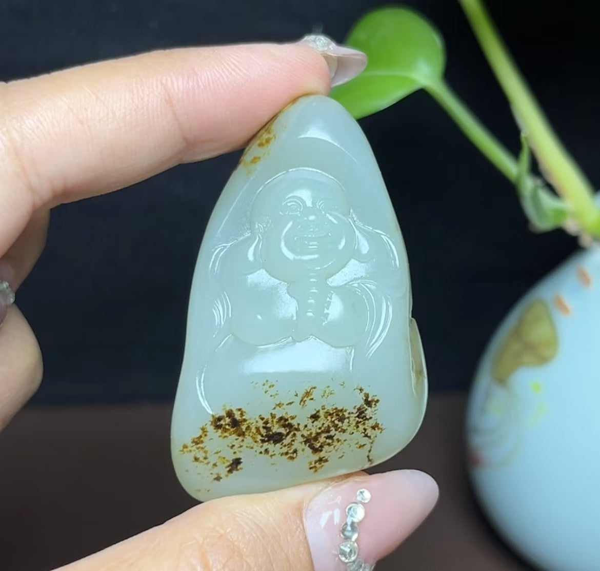 和田玉籽料佛公挂件(43.5g)