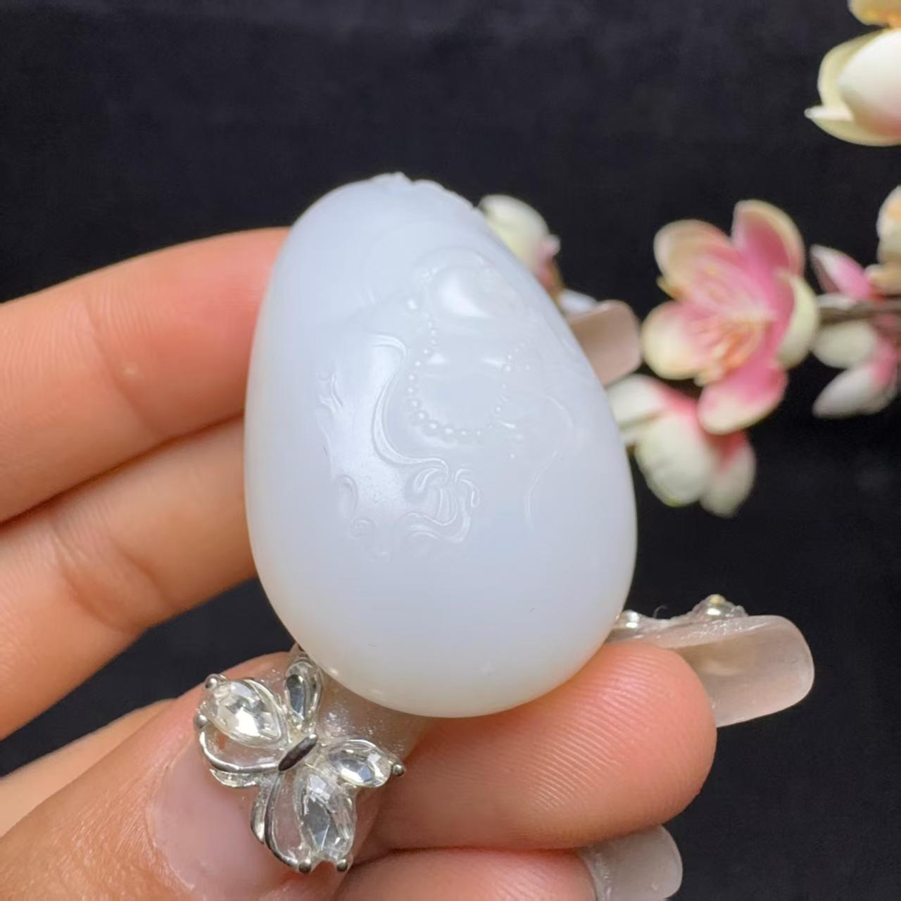 和田玉白玉挂件佛公(30.3g)