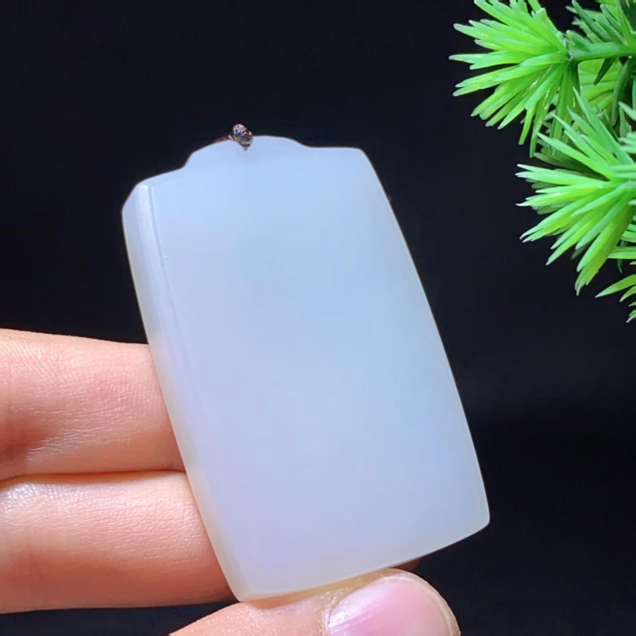 和田玉白玉无事牌(33.5g)