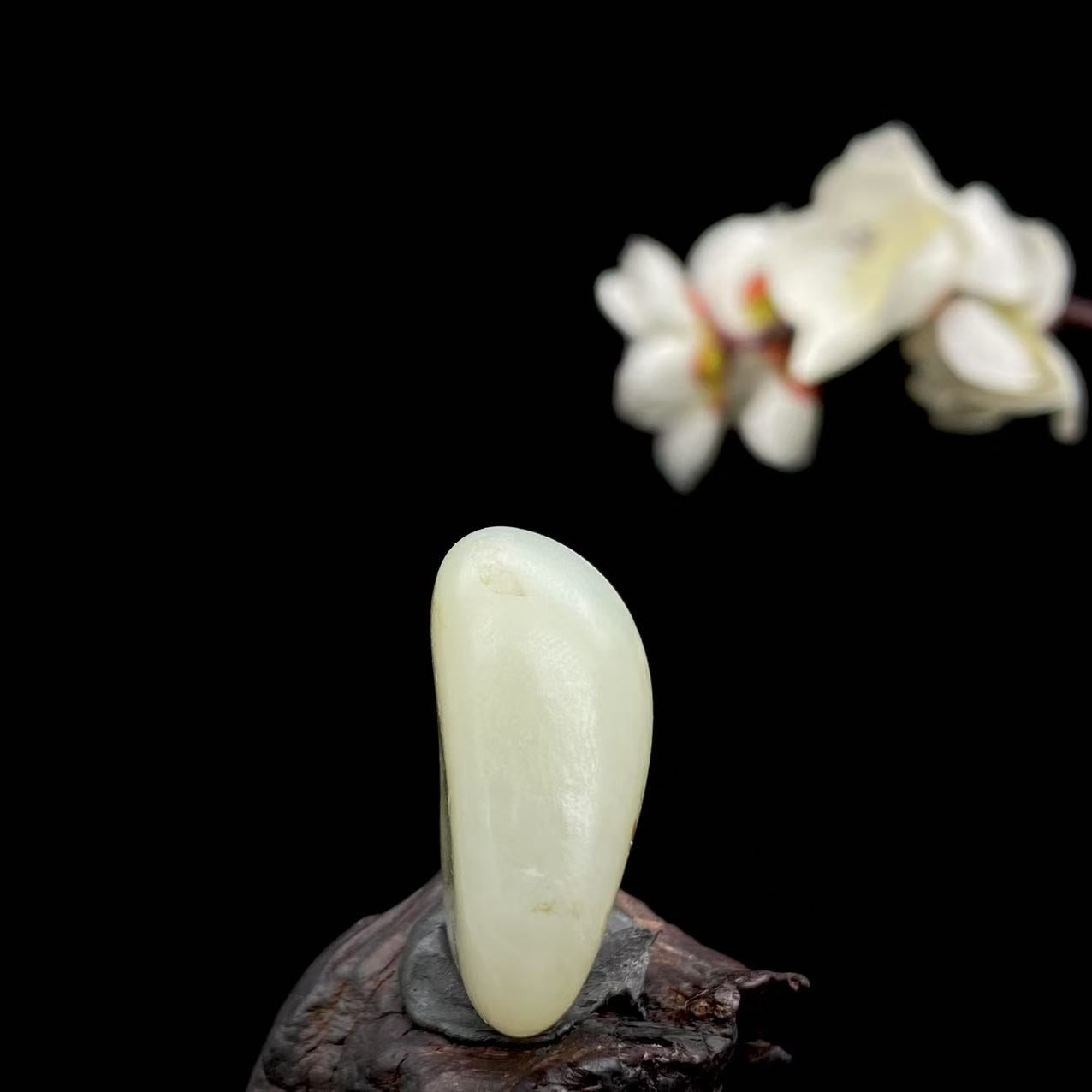 和田玉-秋梨皮青白肉籽料吊坠籽(14.9g)
