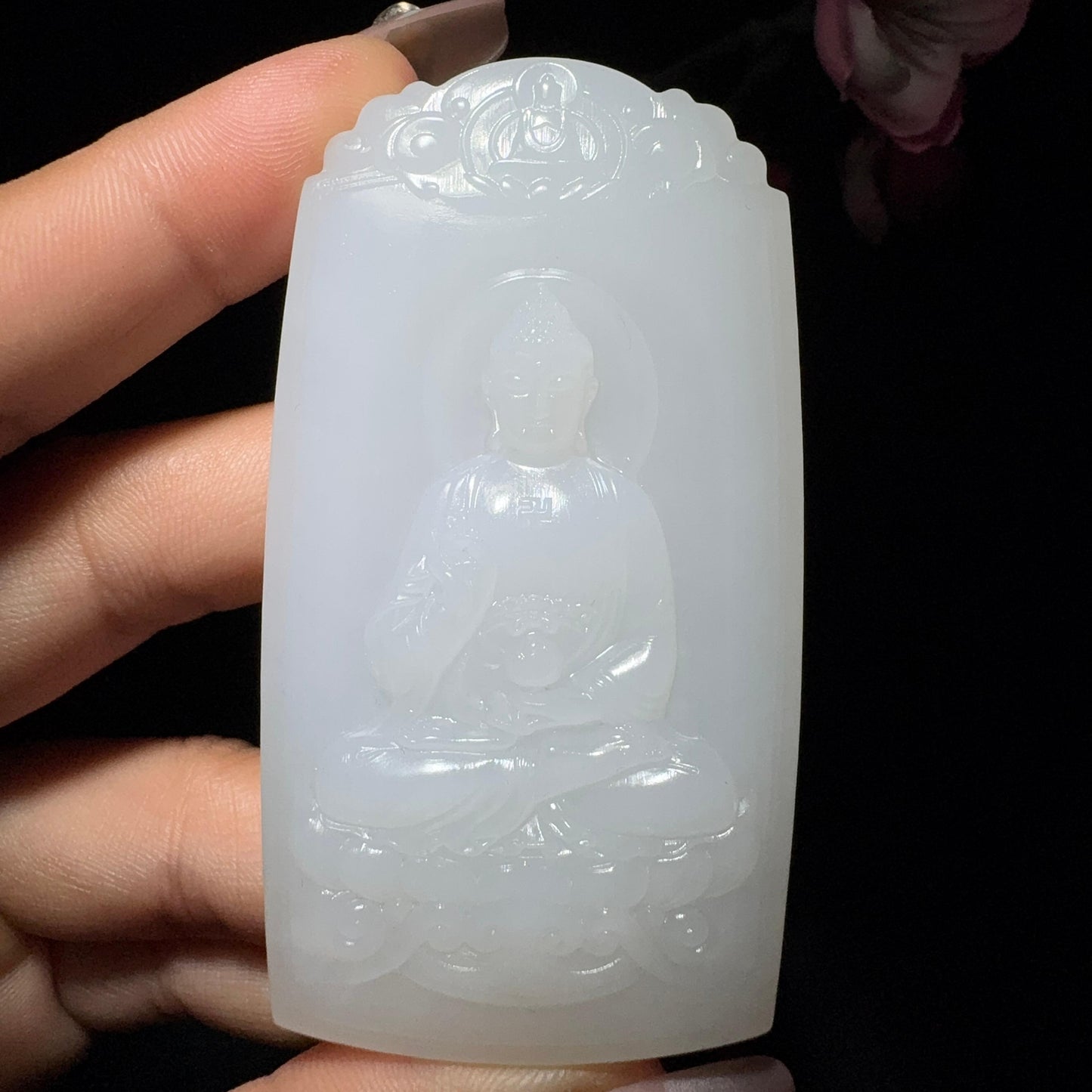 和田玉白玉挂件大日如来(72.3g)