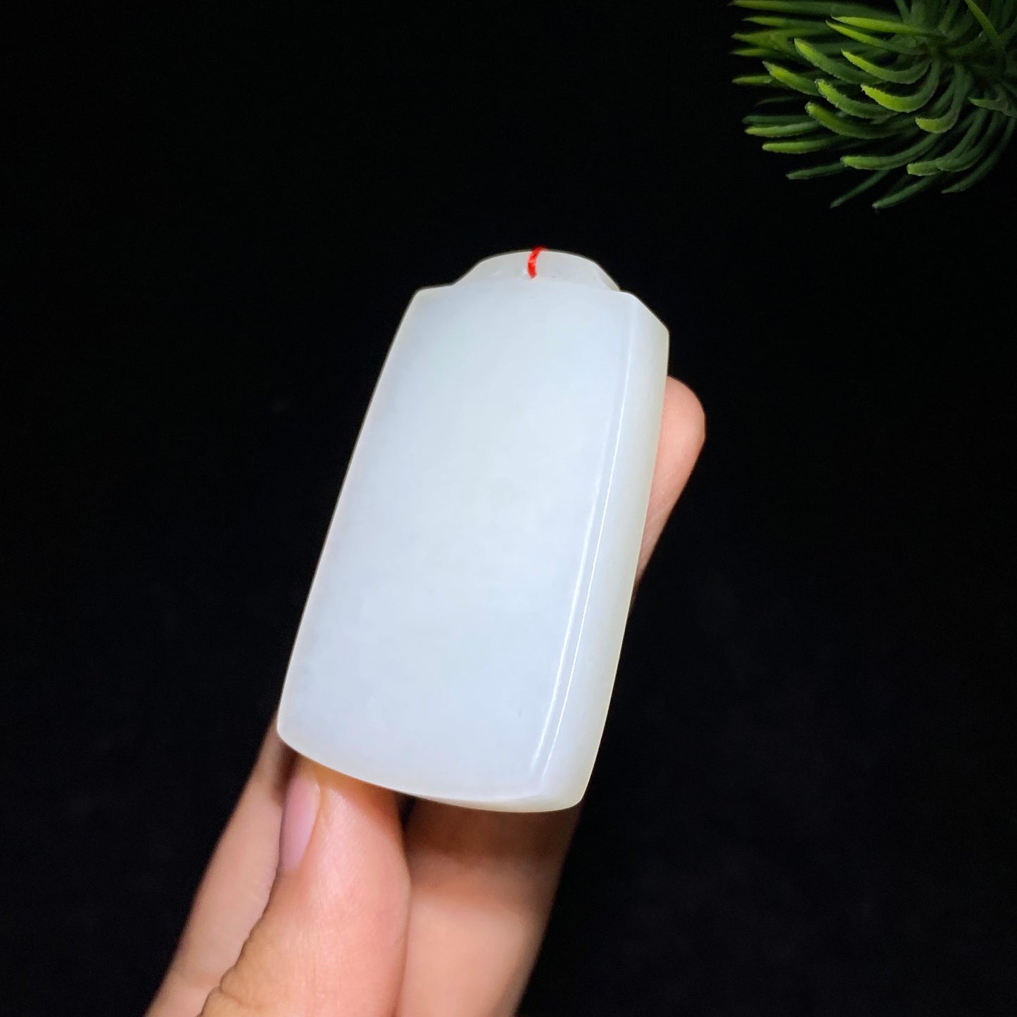 和田玉白玉无事牌(32.7g)