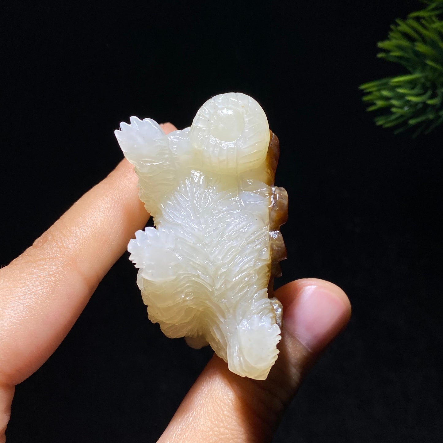 和田玉糖白玉小狗把件(62.0g)