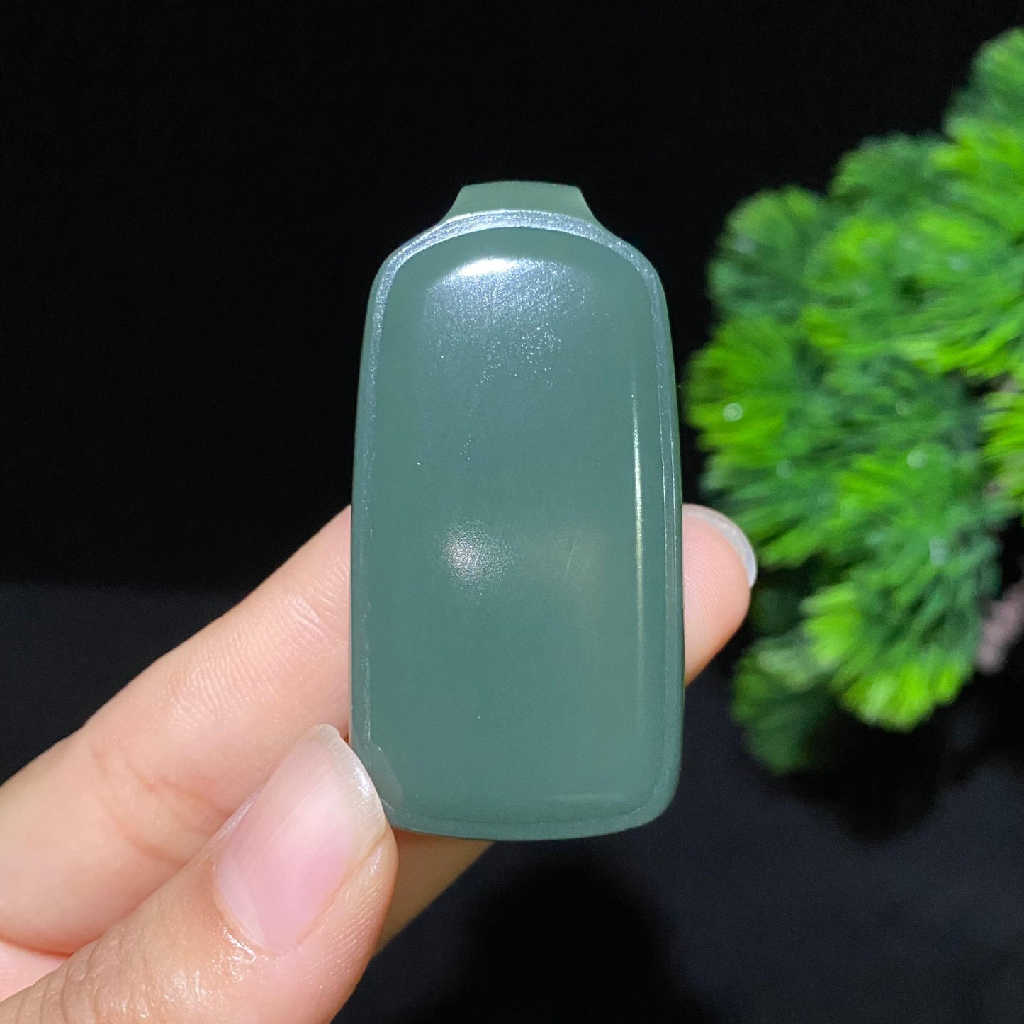 和田玉沙枣青平安无事牌挂件(41.0g)