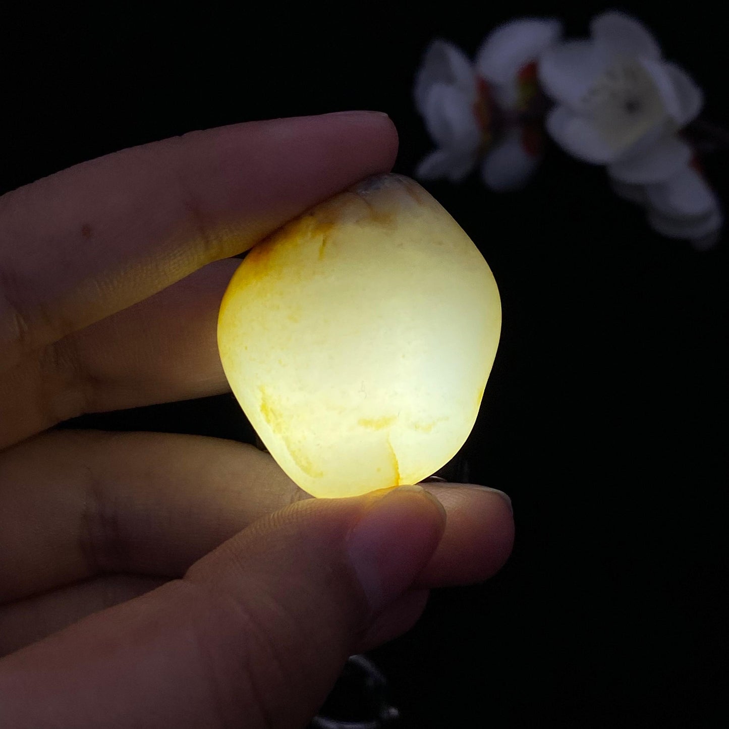 和田玉洒金皮紫罗兰籽料原石(26g)