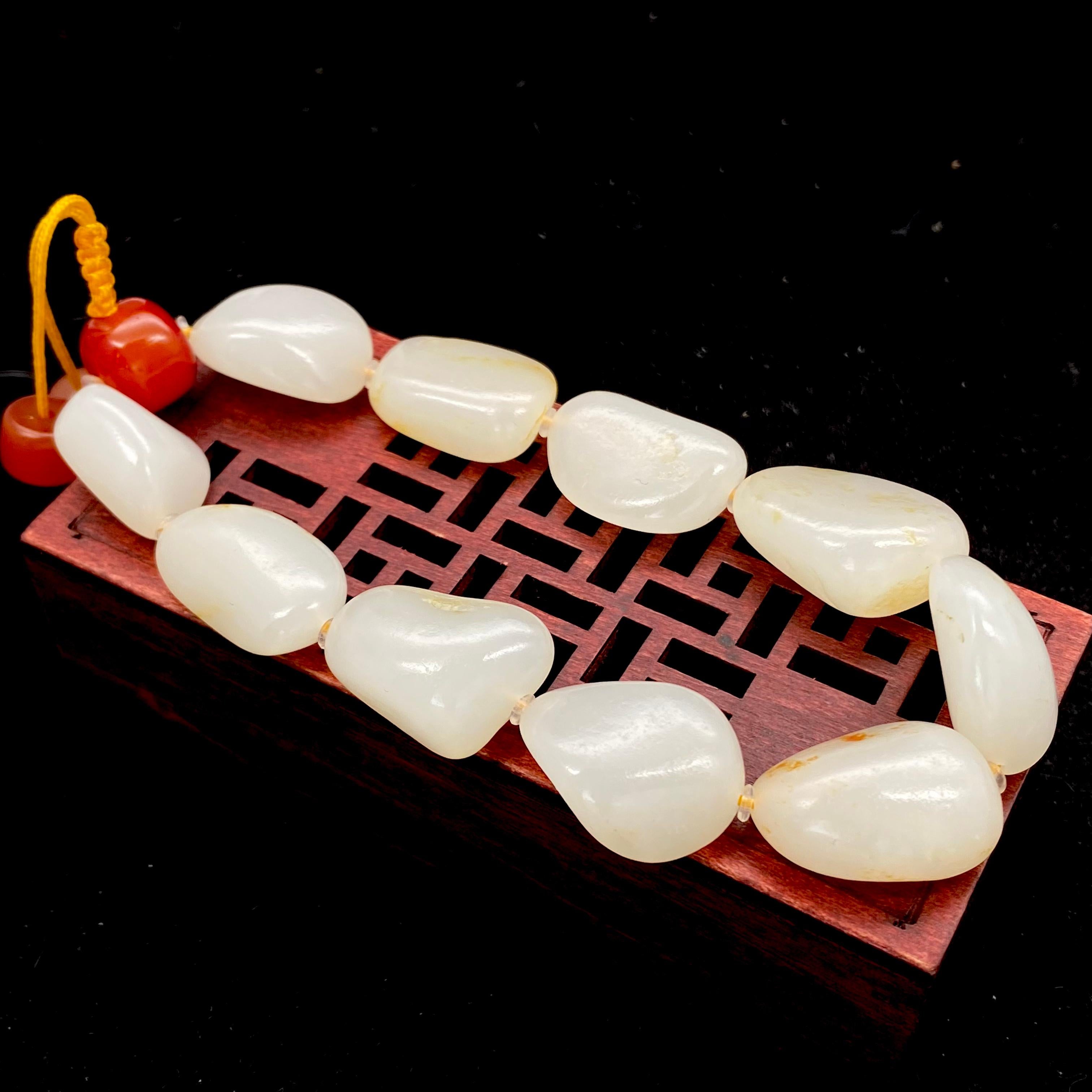 和田玉黄皮【精品手串】(45.5g)