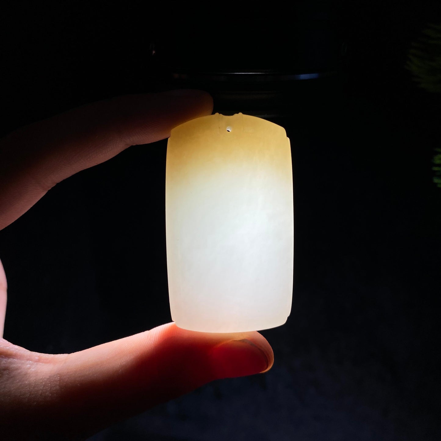和田玉糖白玉无事牌(37.4g)
