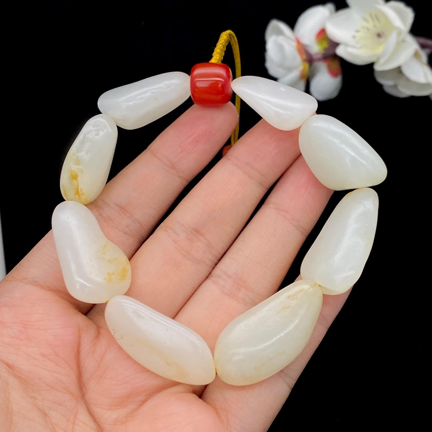 和田玉洒金皮【精品手串】(62.9g)