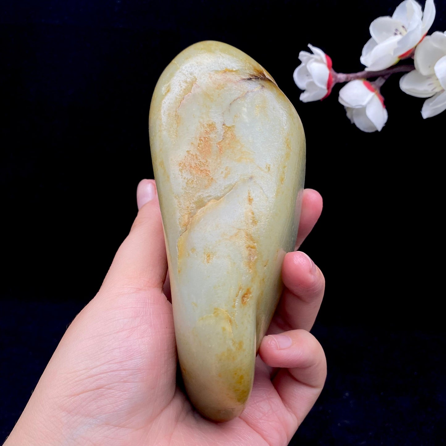 和田玉洒金皮籽料原石(642.6g)