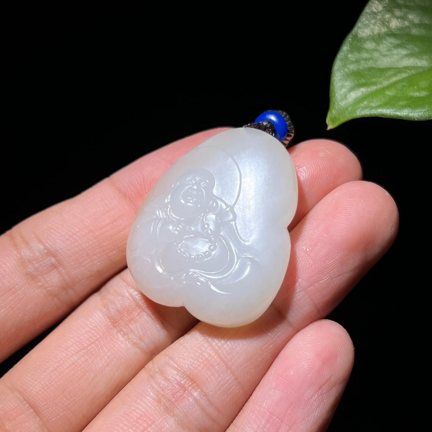 和田玉籽料洒金皮佛公挂件(17.7g)