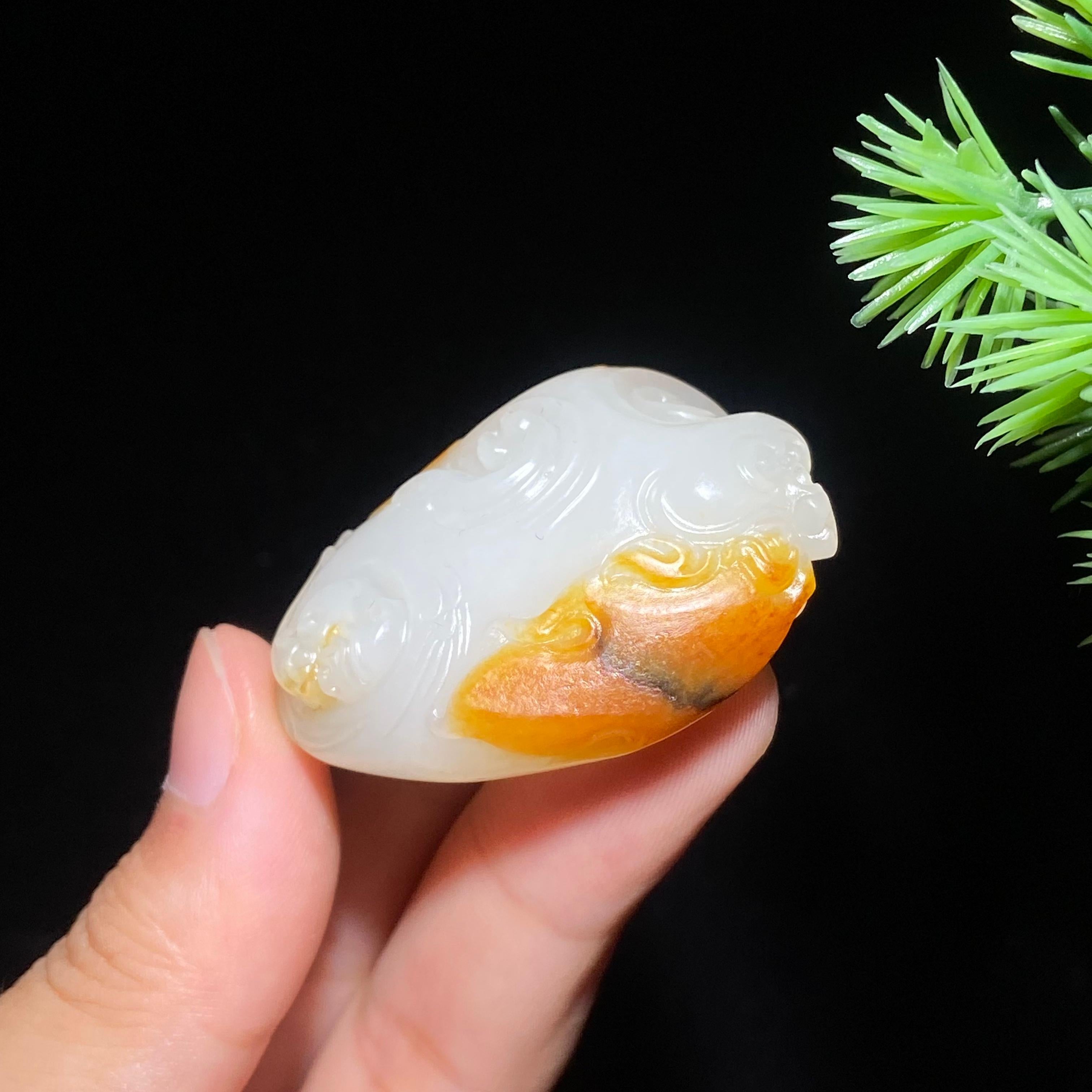 和田玉籽料龙凤呈祥(30.1g)