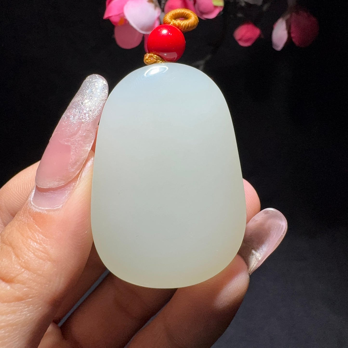 和田玉白玉普贤菩萨挂件(53.3g)