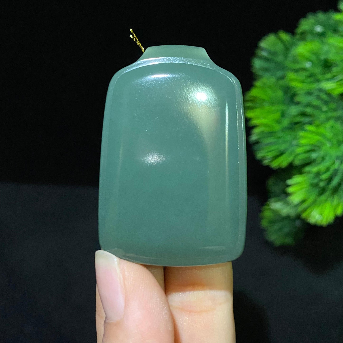 和田玉沙枣青平安无事牌挂件(45.4g)