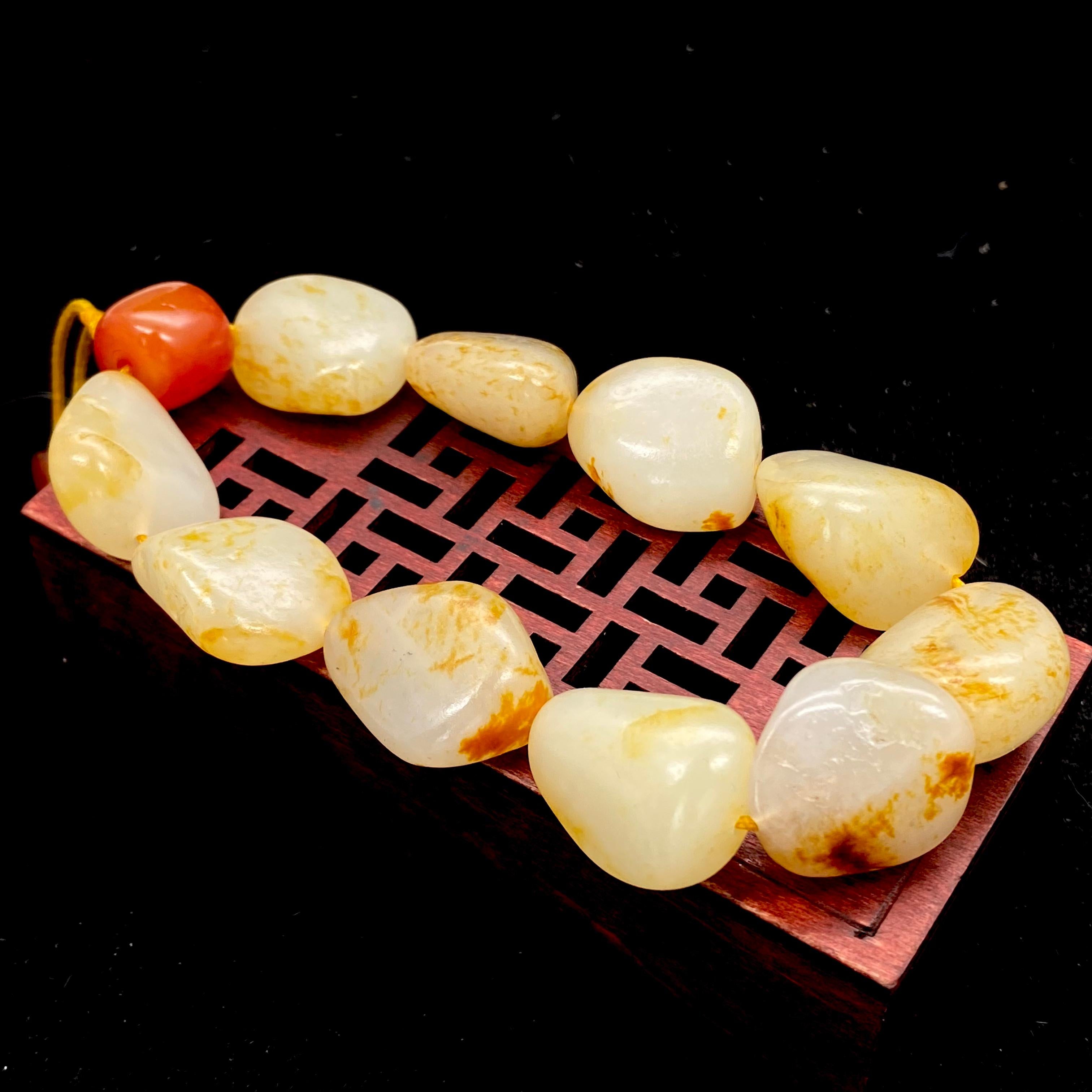 和田玉洒金皮【精品手串】(60g)