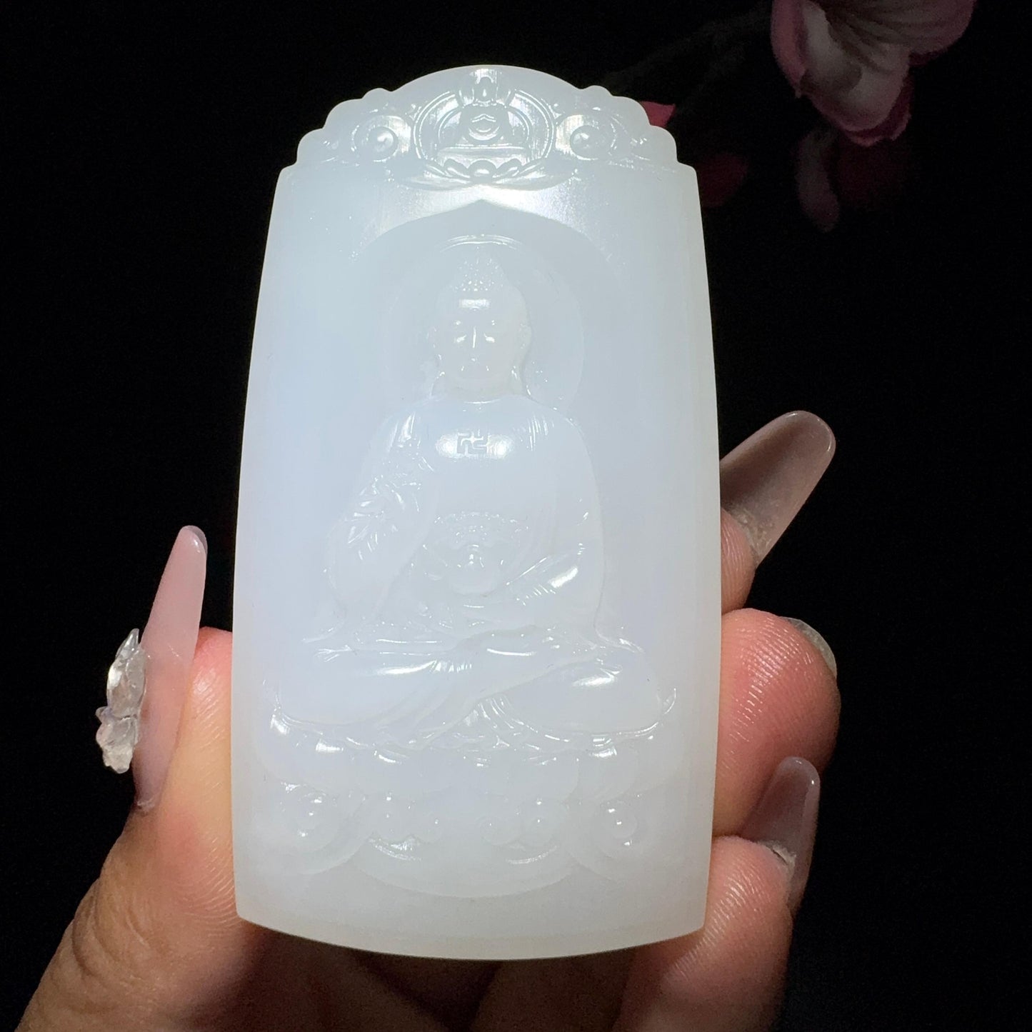 和田玉白玉挂件大日如来(72.3g)
