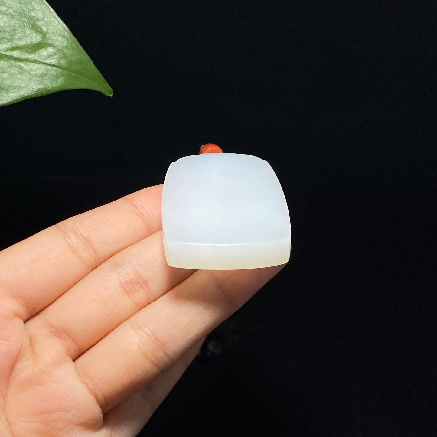 和田玉山料羊脂白玉平安无事牌(37.0g)