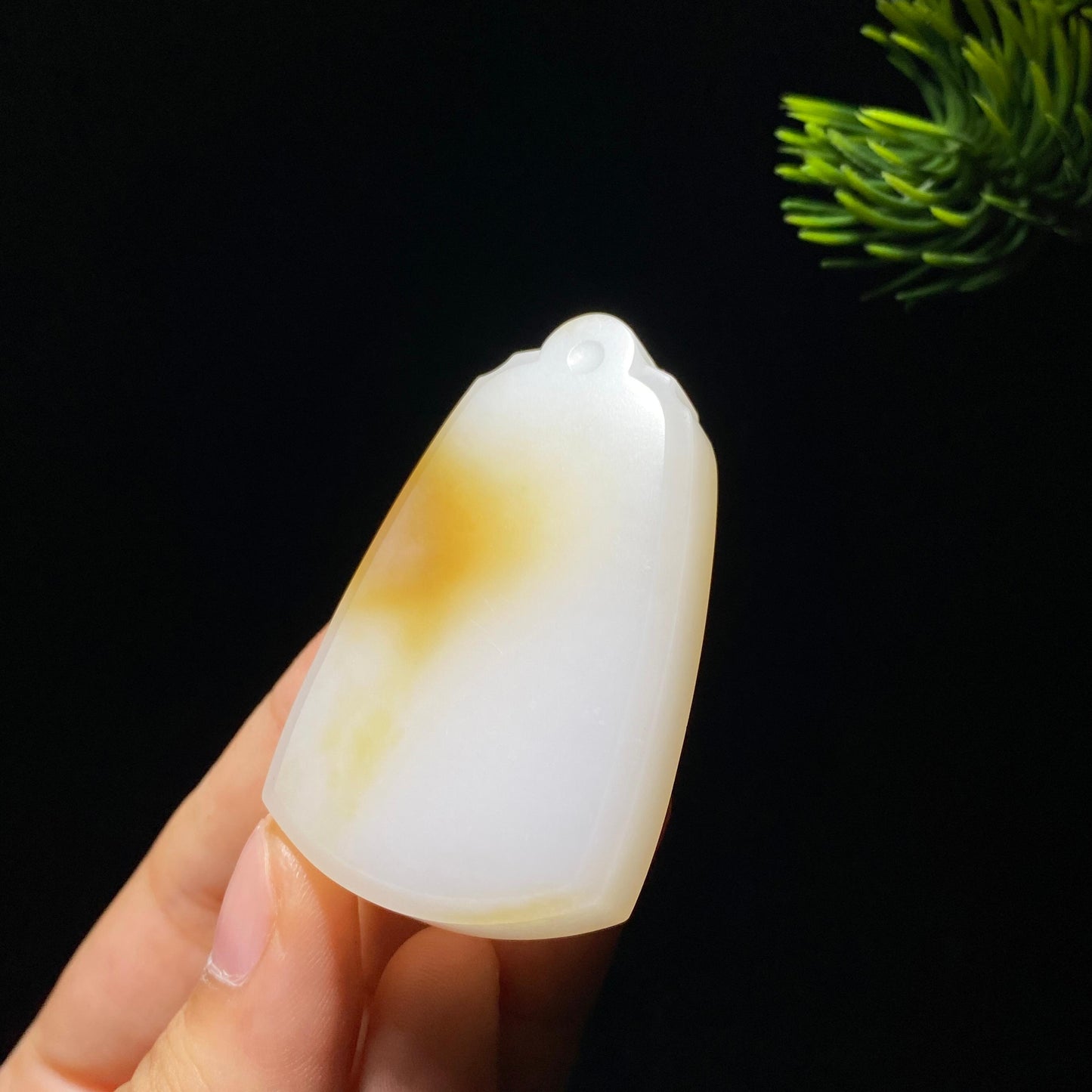 和田玉糖白无事牌90880448(34.1g)
