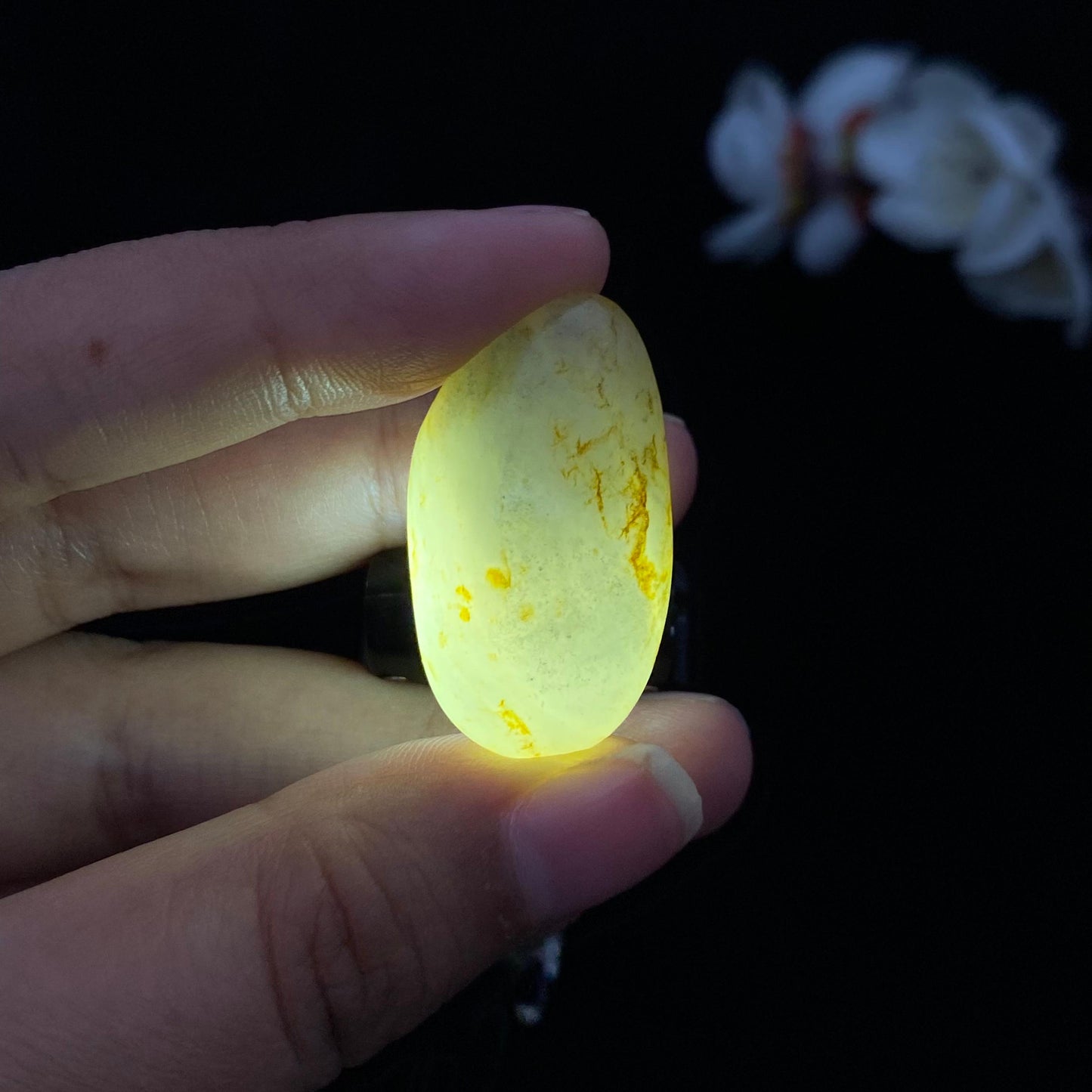 和田玉洒金皮青花籽料原石(12.5g)