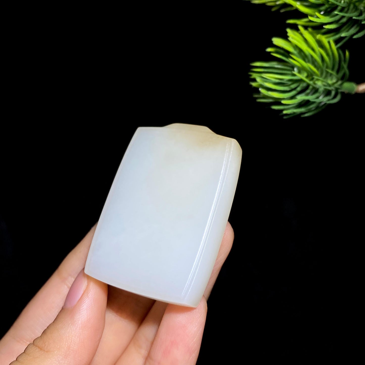 和田玉糖白玉无事牌(40.1g)