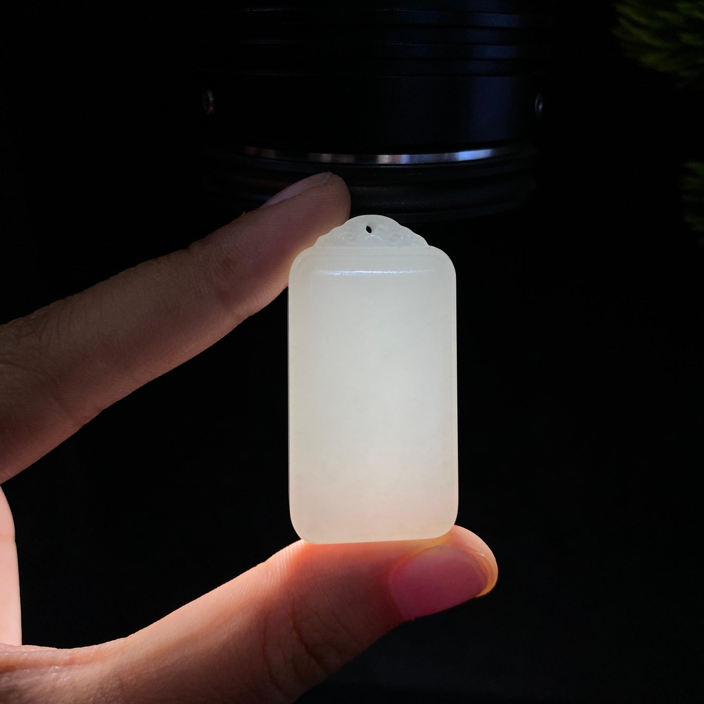 和田玉白玉平安无事牌(22.4g)