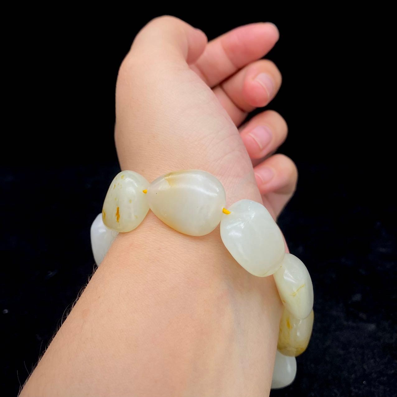 和田玉洒金皮【精品手串】(51.6g)