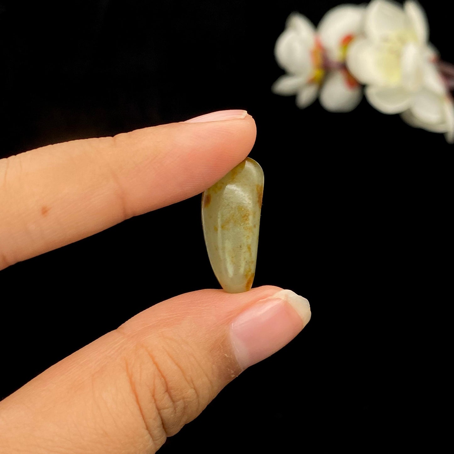 和田玉洒金皮籽料戒面籽(4.6g)