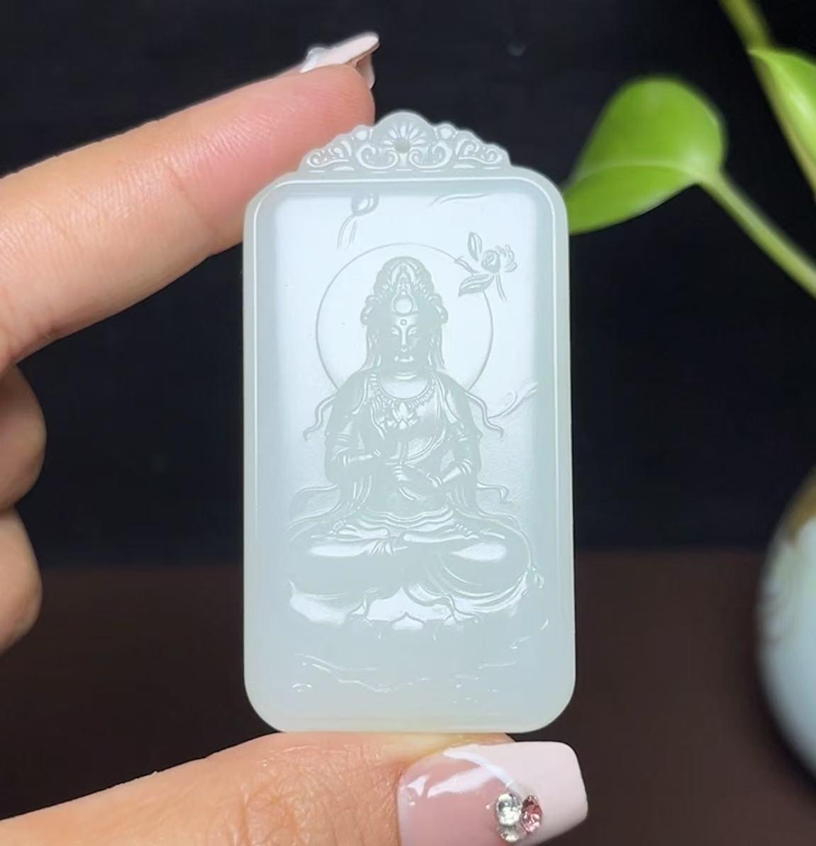 和田羊脂玉观音(39.6g)
