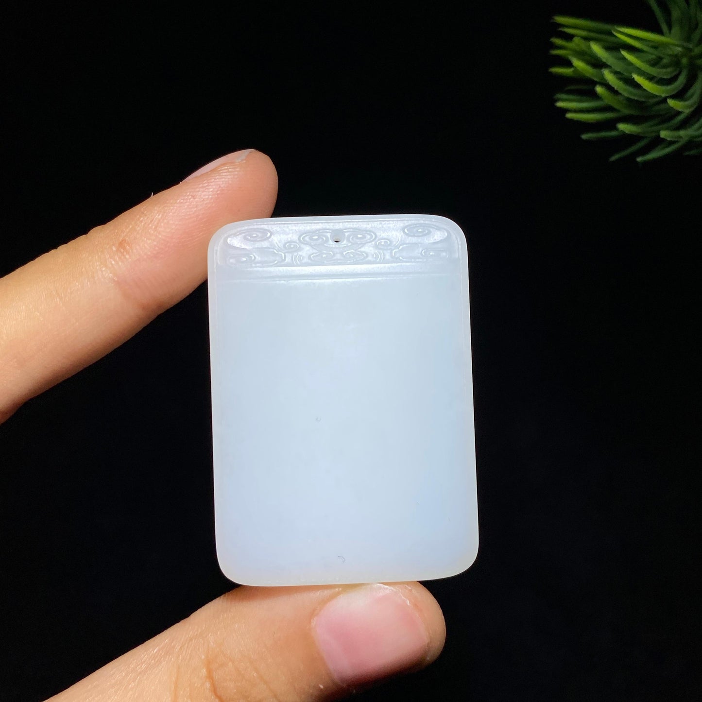 和田玉白玉平安无事牌(34.4g)