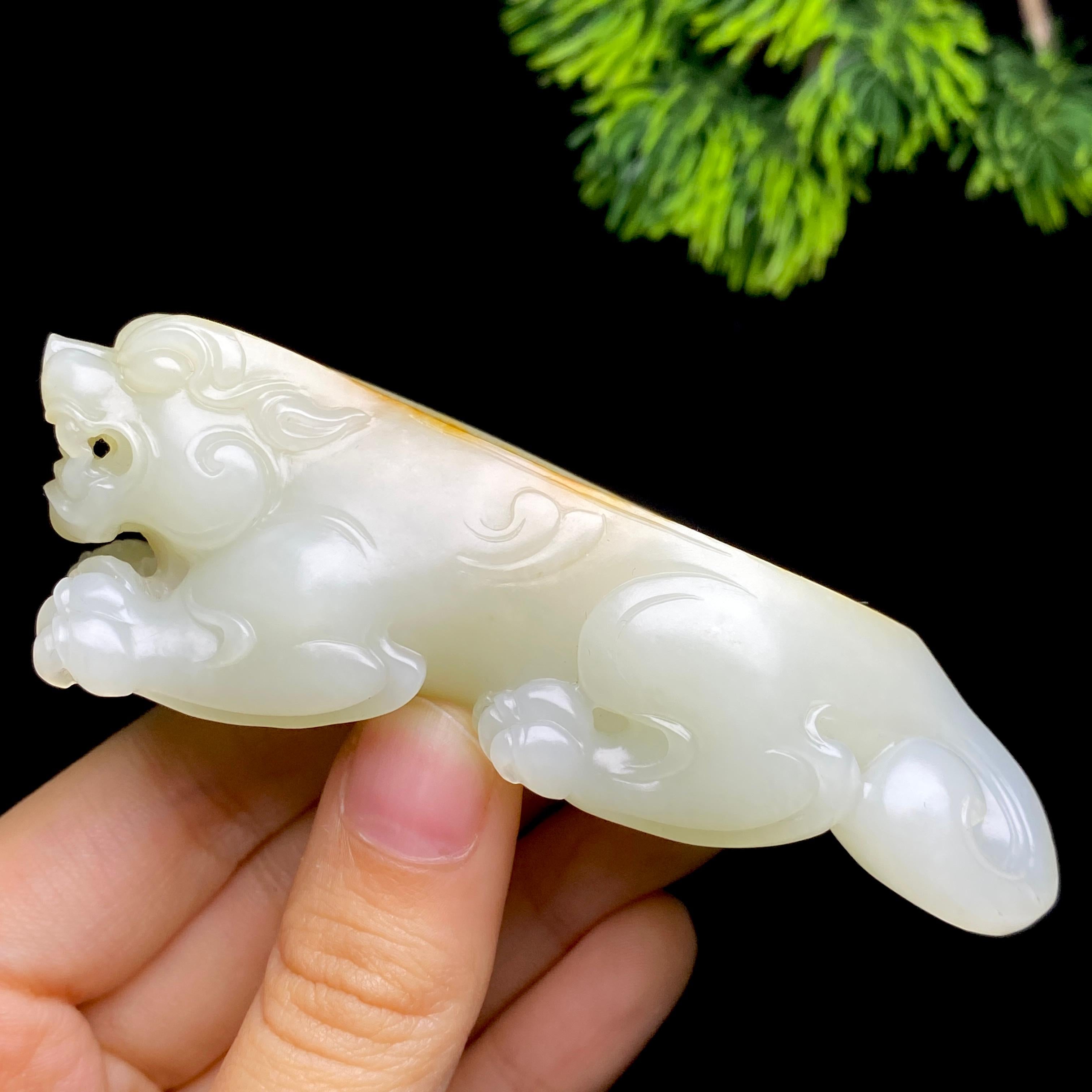 和田玉籽料貔貅（128.7g） – 厚德载玉