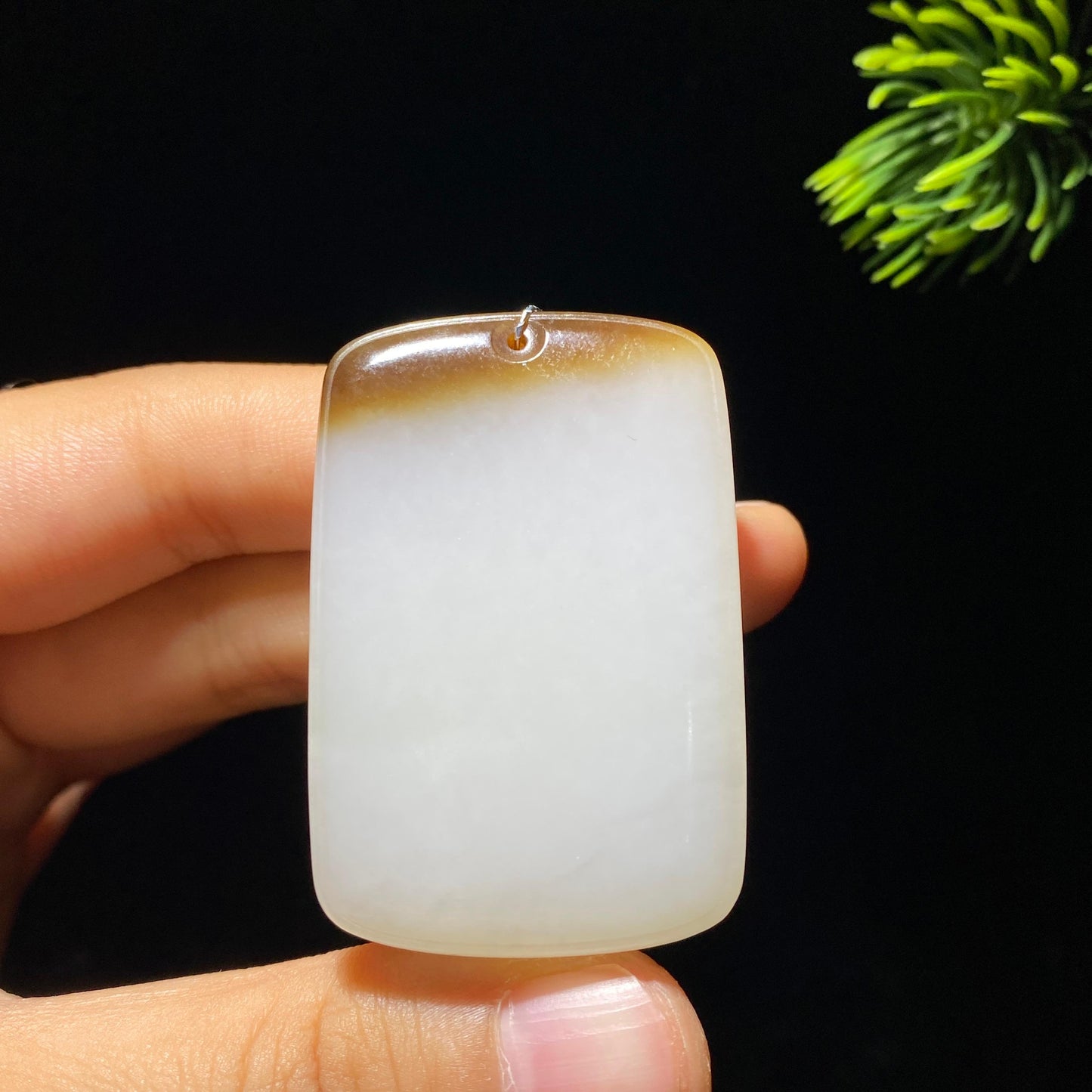 和田玉糖白玉无事牌90880224(34.0g)