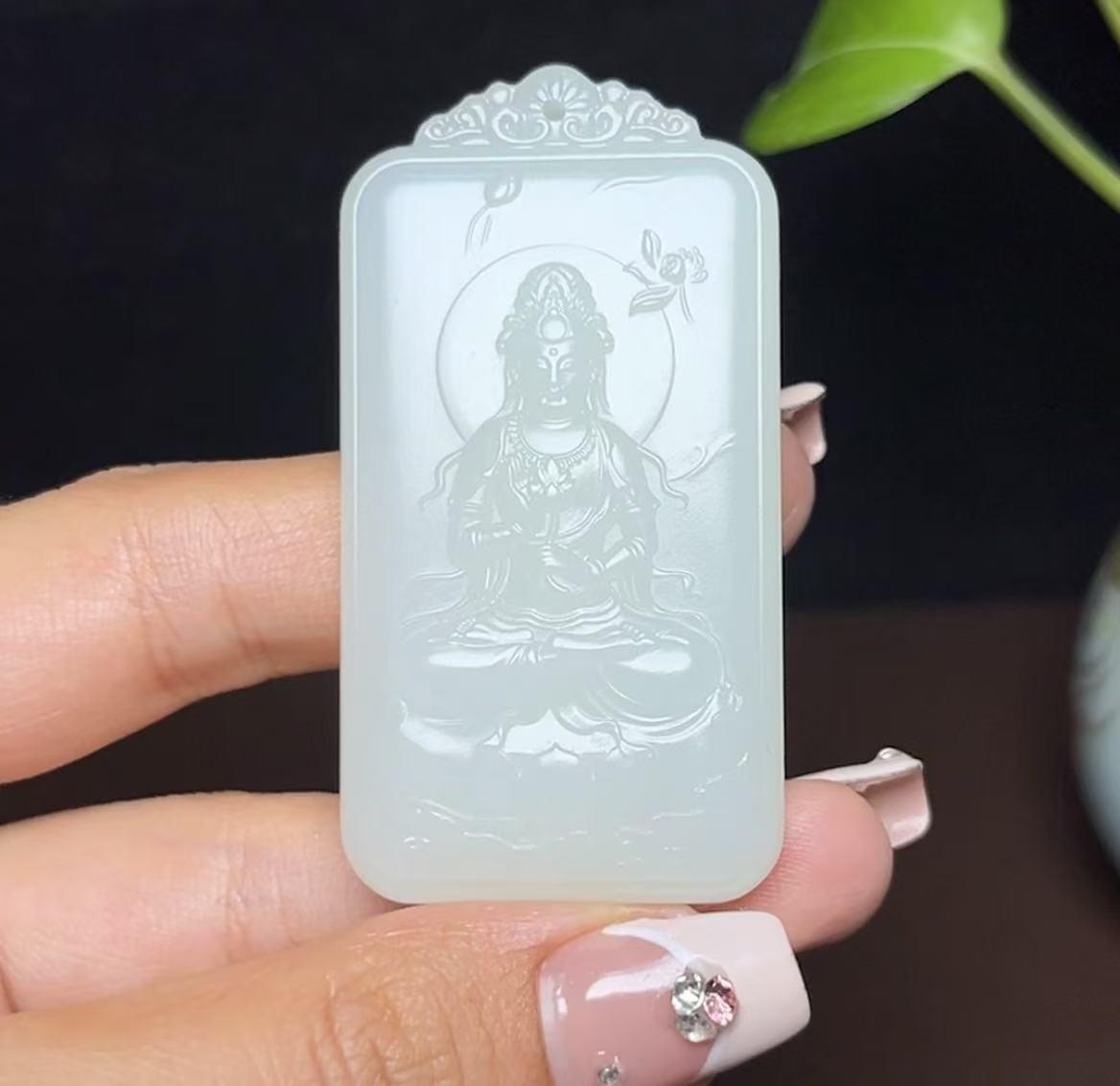 和田羊脂玉观音(39.6g)