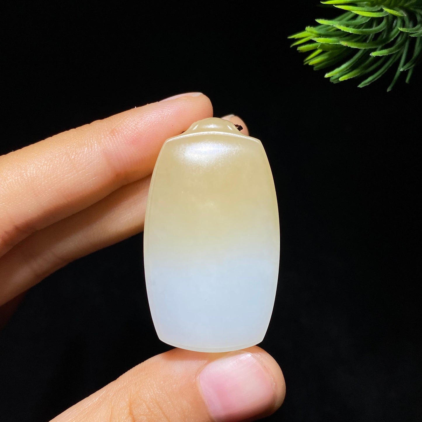 和田玉糖白无事牌(25.9g)