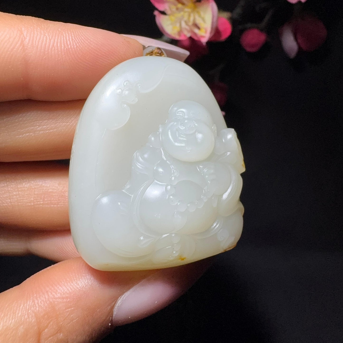 和田玉籽料挂件佛公(45.4g)