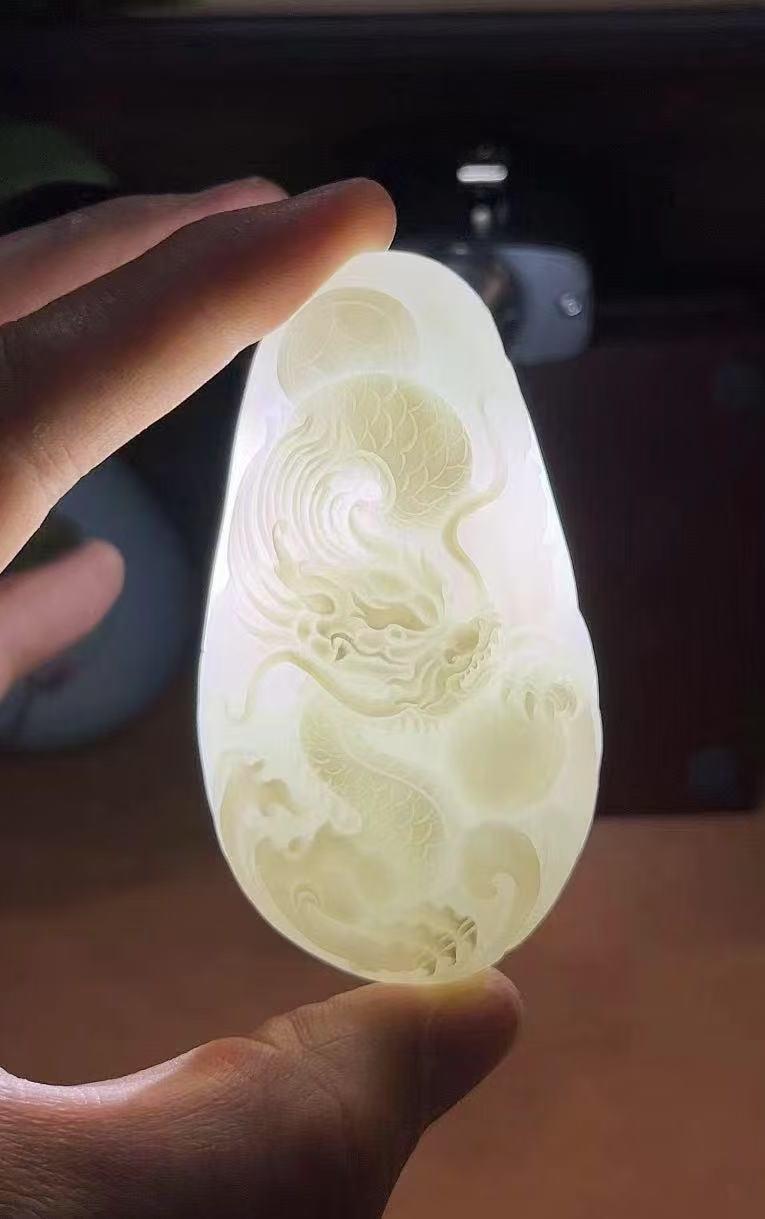 和田羊脂玉观音(101.8g)