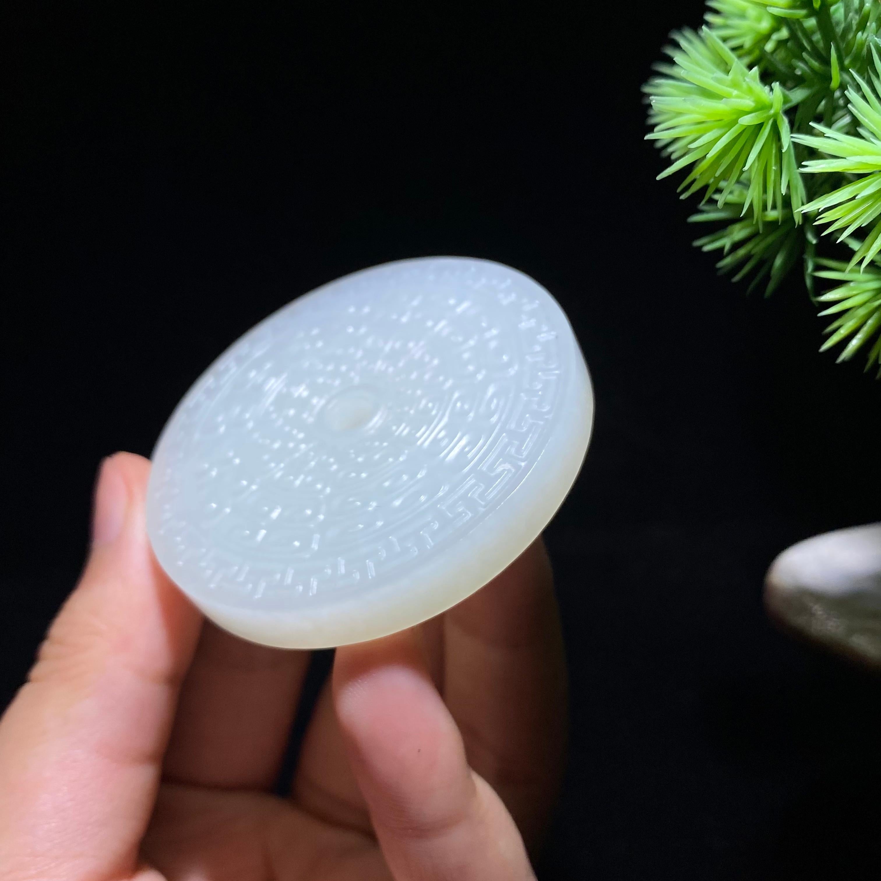 和田玉白玉玉壁(48.6g)