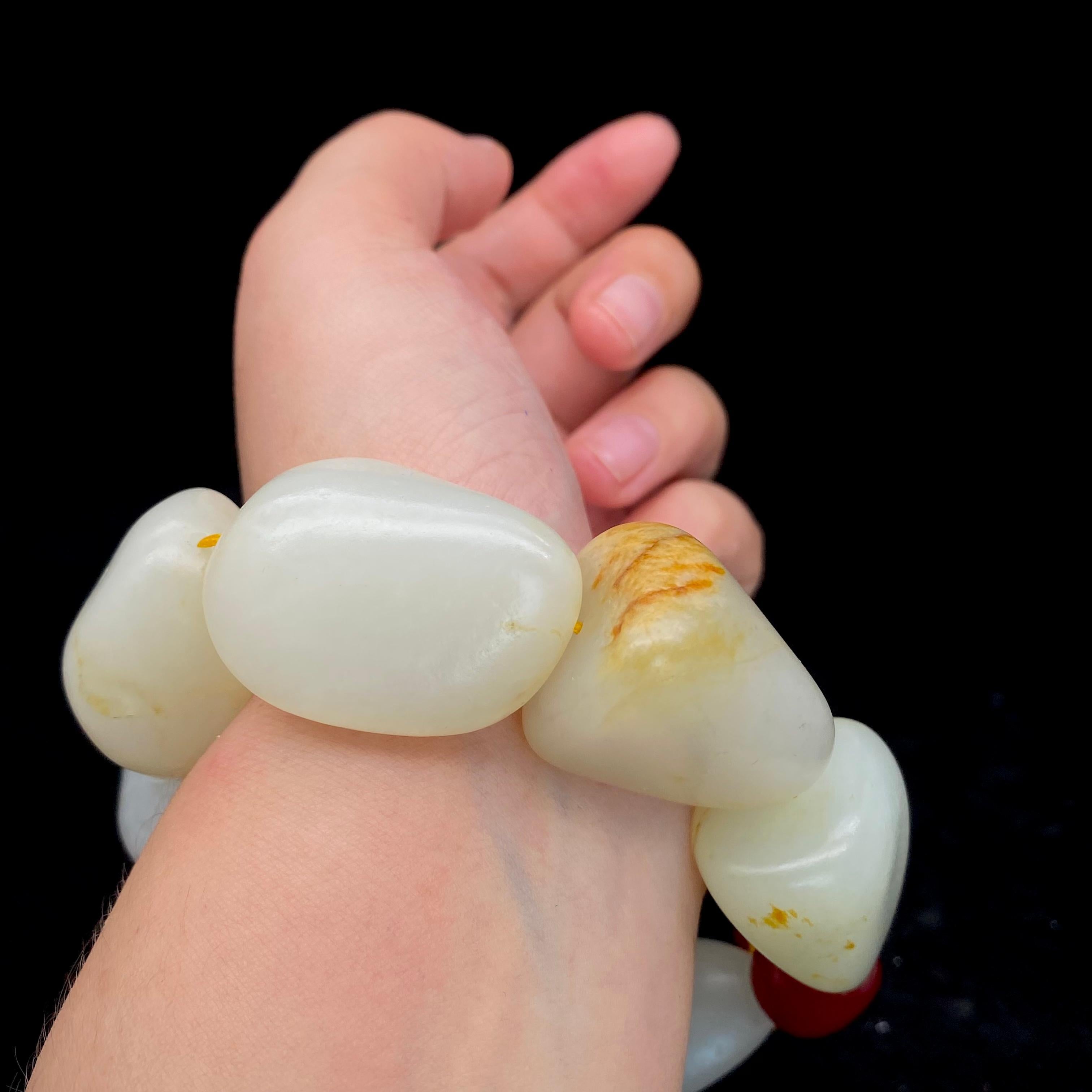 和田玉洒金皮【精品手串】(169.1g)