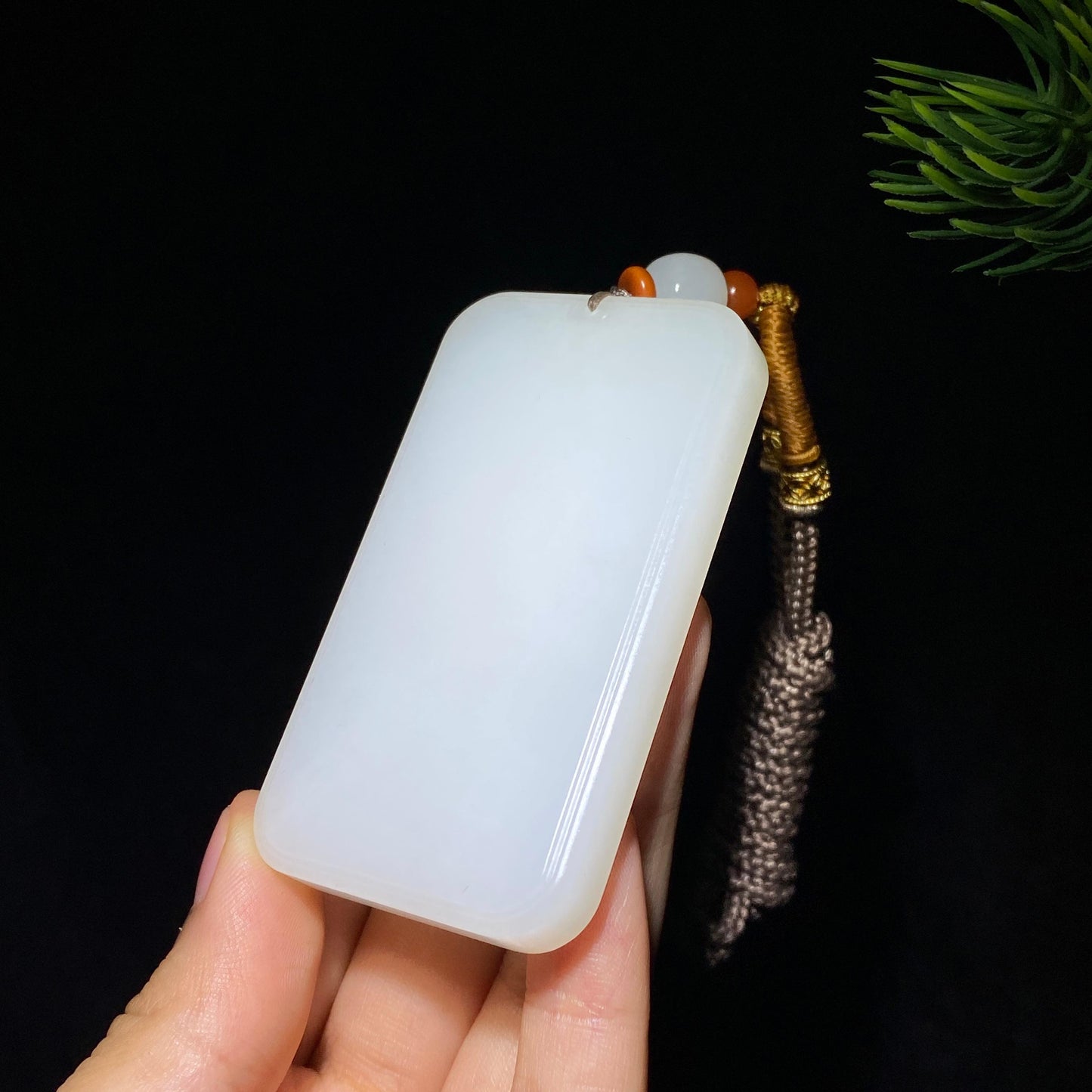 和田玉白玉无事牌(77.7g)