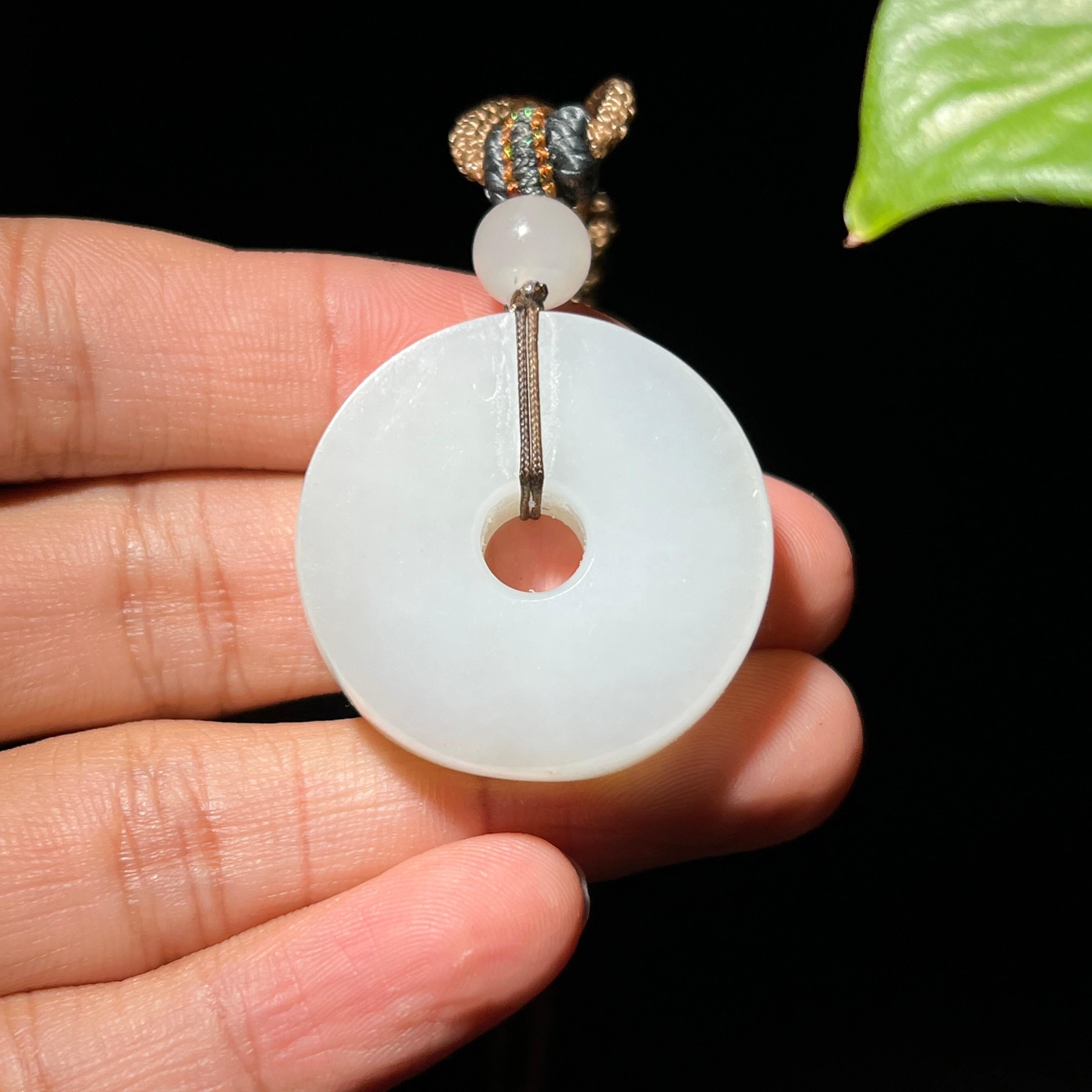 和田玉籽料洒金皮平安扣挂件(21.3g)